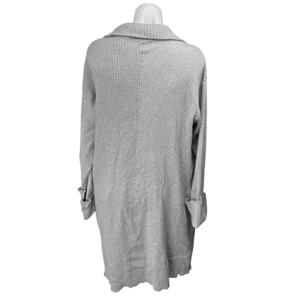 WeWoreWhat Women's Gray Cable Knit Long Sleeve Open Front Cardigan Sweater XXS - Picture 2 of 5
